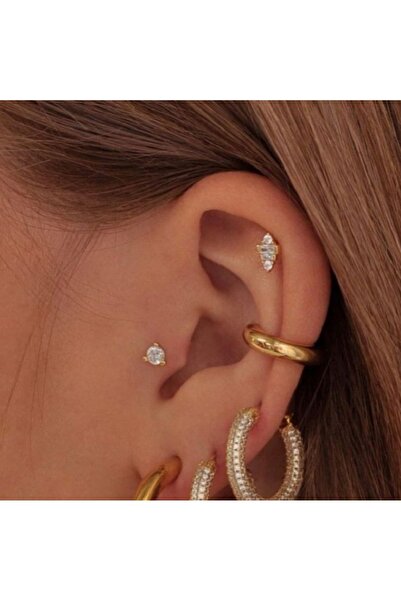 Heppii Delik Gerektirmeyen Düz Earcuff Kıkırdak Küpesi