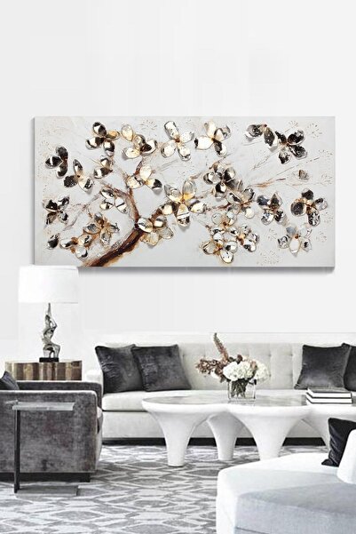 ColorVision Gold Silver Ağaç Tablo 30x60 cm