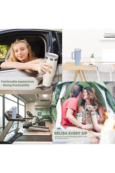 Generic Stanley’s Quencher H2.0 40oz – Vacuum Insulated Tumbler, Leakproof Travel Mug with Straw & Lid