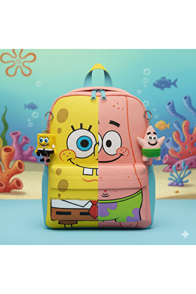 ANAHTARLIKCIM 2'Li Anahtarlık Sunger Bob ve Patrick Yıldızı Çanta süsü ve Ana...