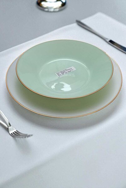 IKEA Oftast 6 Pieces 20 cm Gilded Pit Dinner Plate Light Green