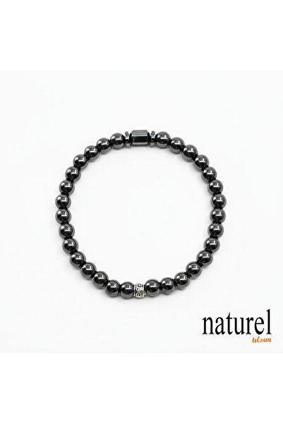 Naturel Tılsım سوار من حجر الهيماتيت الطبيعي مقاس 6 مم