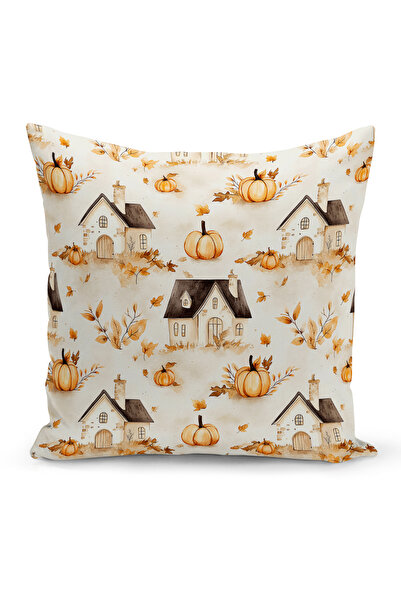 Bertille Home Autumn Plaid Series Double Side Printed Throw Pillow Case (Halloween Autumn Cushion Cover)