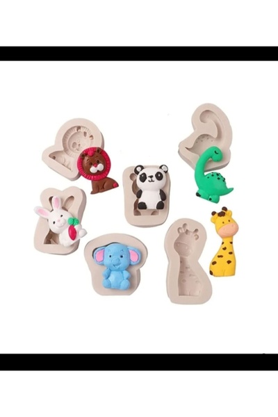 Genel Markalar 6 lı hayvanlar kokulu taş silikon kalıp seti