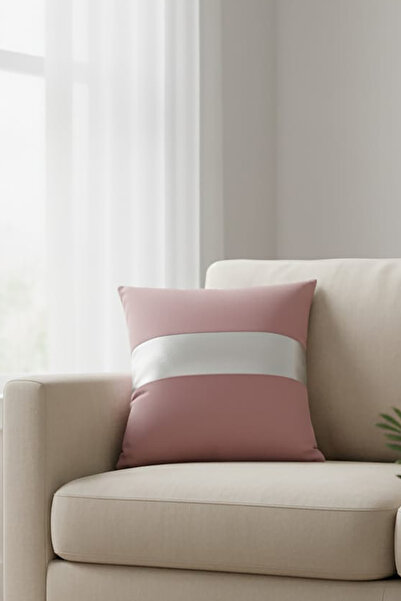 Nisahometeks Silver Detail Throw Pillow Cover Stain Resistant Erasable