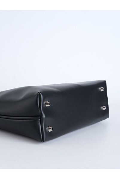 HEYBE'S Heybes Kadın Siyah Vegan Deri Clutch El Çantası