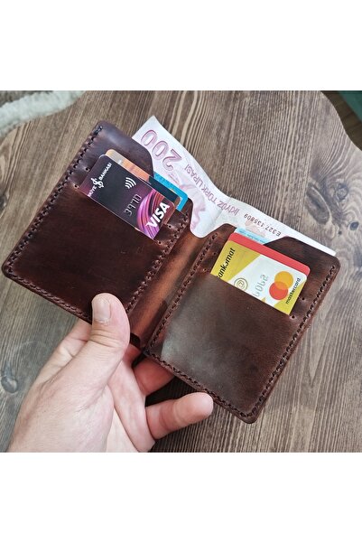 08dericraft محفظة جلدية مصنوعة يدويًا من الجلد الطبيعي