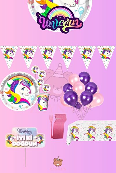 Zayna's Σετ προμηθειών για πάρτι γενεθλίων με θέμα το Unicorn για κορίτσια με...