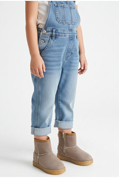 Moda Lime Işıklı Uzun Esnek Rahat Taban Kolay Giyim Soğuk Havalara Dayanıklı Süet Kürklü Çocuk Bot Çizme