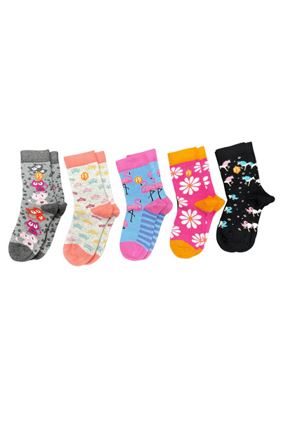 Bijutek Цветни памучни чорапи без шевове за ежедневно носене за момичета