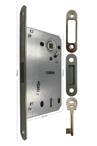 Kale Kilit قفل باب مخفي بمغناطيس نيوديميوم 50 مم نيكل (مرآة 196 مم) (بدون علبة)