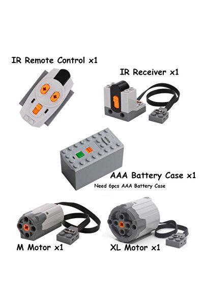 Choice مجموعة 3 من 5 قطع من وظائف الطاقة MOC مع محرك M/XL وصندوق بطارية AA وجهاز تحكم عن بعد بالأشعة تحت الحمراء لـ Technica