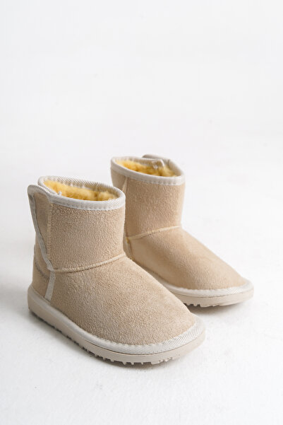 Moda Lime Süet İçi Kürklü Uzun Günlük Kullanıma Uygun Kalın Taban Rahat Giyim Cırtlı Esnek Çocuk Bot