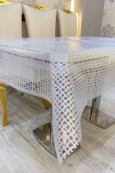 Rona Home Straw Pvc Non-Perforated Transparent Coating Oilcloth Tablecloth Silver Easy to Wipe Waterproof