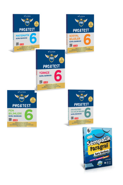Bilfen Yayıncılık Bilfen 6. Sınıf Pro & Test Yeni Nesil Soru Bankası Seti 5 K...