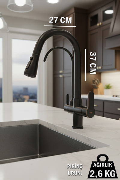 tesitay Black Purified Kitchen Sink Bathroom Shower Faucet Robot Shower Set Handheld Overhead Shower Head Faucets