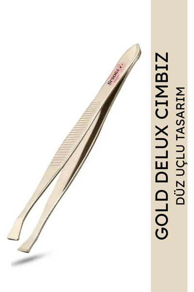 Sunora Beauty 1 Adet Gold Renk Cımbız Paslanmaz Çelik Kaş Cımbızı Düz
