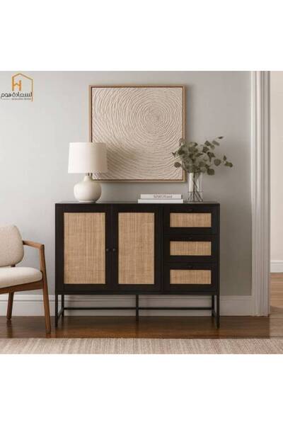 Al Saada Home Multi-purpose buffet cabinet - Black - 85 X 40 X 120 cm