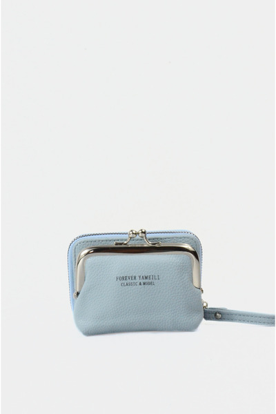 Mazel Design 9327 Genuine Leather Zippered Card Holder, Coin Imported Women's Wallet - Multi-Pocket, with Wrist Strap