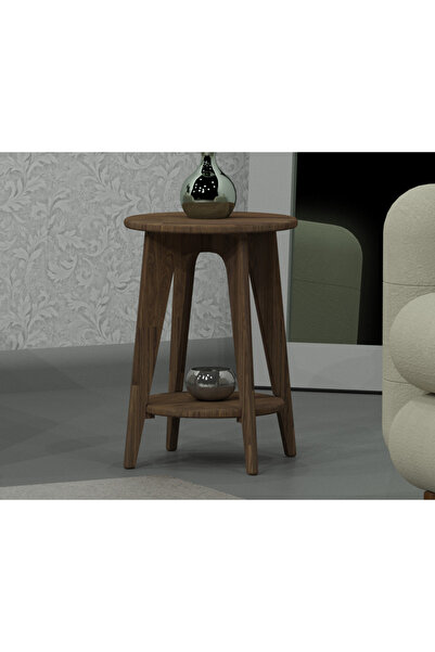 Ekübya Home % 100 Doğal Ahşap Yan Sehpa