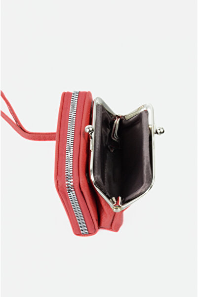 Mazel Design 9327 Genuine Leather Zippered Card Holder, Coin Imported Women's Wallet - Multi-Pocket, with Wrist Strap