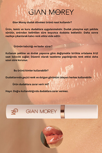 Gian Morey Dudak Dövmesi Hot Rose Kalıcı Ruj