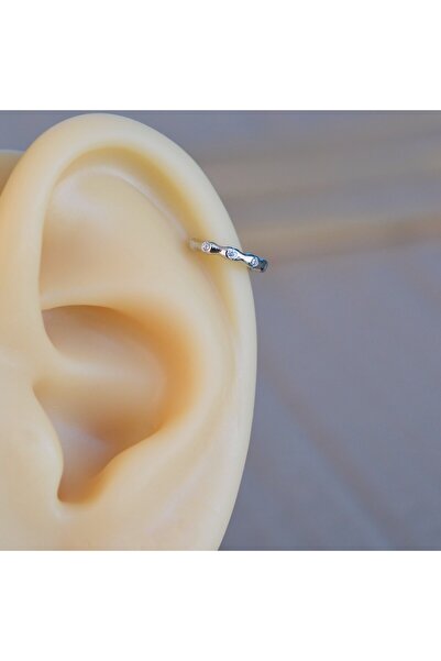 Heppii Silver Renk Cerrahi Çelik İnce Halka Tragus Piercing Helix Lob Kıkırdak