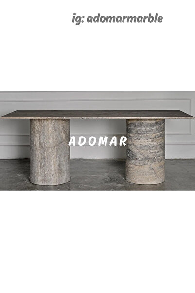 adomarmarblehandmadeandluxury Gümüş Traverten Yemek Masası, Gerçek Traverten ...