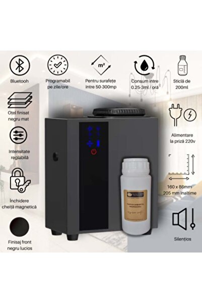 MKO Set parfumare ambientală Explorer S Negru + parfum 250 ml