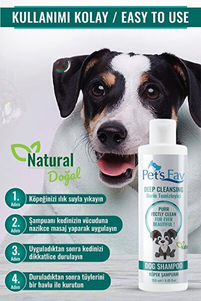 Pets Fav Tüy Sağlığını Destekleyen Derin Temizleyici Organik Ve Doğal Köpek Şampuanı