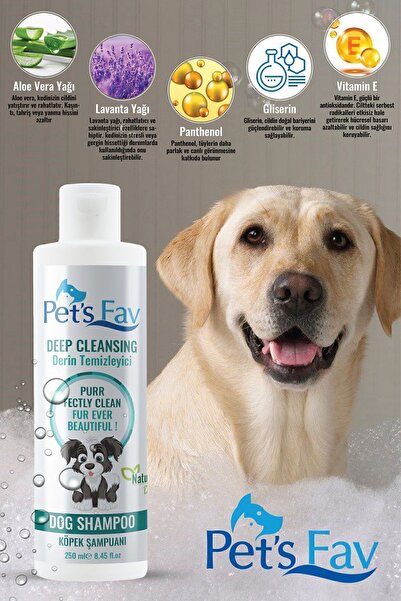 Pets Fav Tüy Sağlığını Destekleyen Derin Temizleyici Organik Ve Doğal Köpek Şampuanı