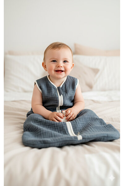 yorni Product Size 100cm, 18-36months Summer and Seasonal, 4 Layers Muslin Fabric, Baby Bag Sleeping Bag, Denim