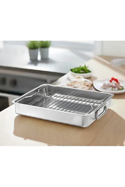 SyaMAG Tava cu gratar din inox, pentru cuptor, 40x32x7 cm