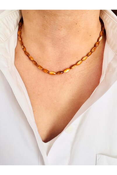 DEVİ fashion Barley Natural Stone Necklace 45 cm