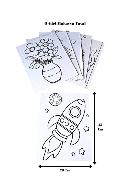 Genel Markalar 25x20 Cm & Adet Mini Tuval Seti- Eğitici Hobi Seti-Çocuklar İç...