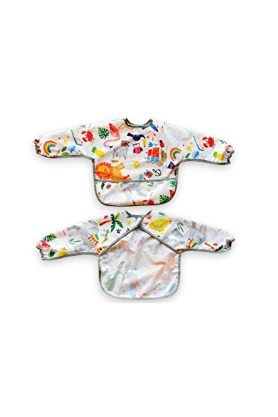 yorni 2-4 роки, дитячий фартух для активних занять з кишенями та довгими рукавами, можна прати в пральній машині