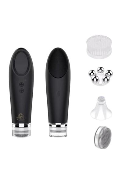 OEM Aparat de îngrijire facială și masaj 6 în 1 - GlowLift - Silicon - Negru