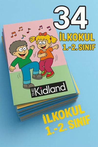 The Kidland Yayınları Illustrated English Word Cards for Primary School 34 Pieces Flashcards + Interactive English Dvd Rom