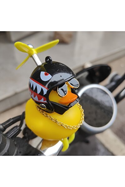 Choice خوذة سمكة قرش سوداء، قطعة واحدة، زينة سيارة على شكل بطة صفراء صغيرة، م...