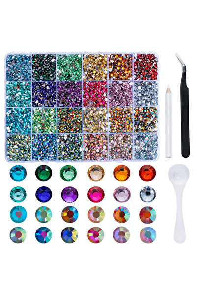 choice2 5mm-9000pcs resin 24 grids DUCRYSTAL 24 Color 3/4/5mm Resin rhineston...