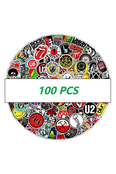 Choice 100PCS Rock Band Music Stickers Aesthetic for iPad Phone Guitar Motorc...