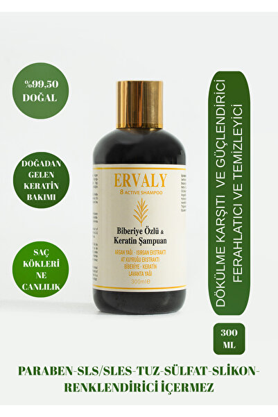 ERVALY 8 Aktifli Doğal İçerikli Biberiye Özlü & Keratin Destekli Dökülme karş...