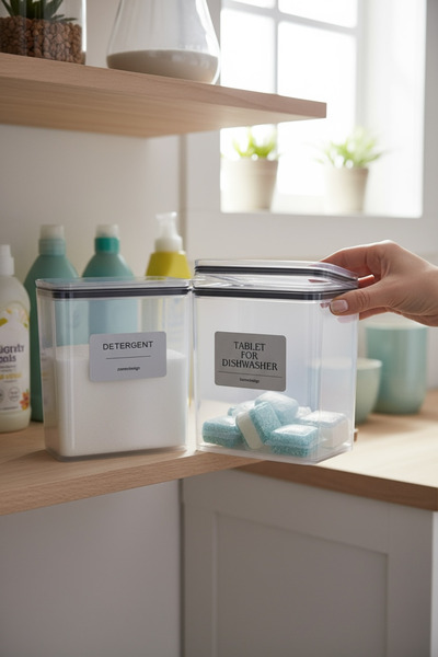 zezedesing Διακοσμητικό κουτί απορρυπαντικού και ταμπλέτα για πλυντήριο πιάτων Κουτί βάζου 2200 ml