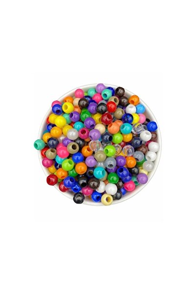 Zedhobi 10 Mm Karışık Renkli Plastik Boncuk,renkli Geniş Delik Makrome Boncuğ...