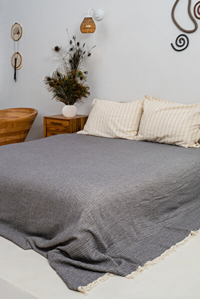 Rikka Home بطانية/غطاء سرير مزدوج من القطن 100% مقاس 210×225، خفيف الوزن، قاب...