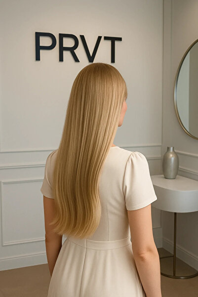 PRVT 3 Parça Yarımay Postiş - Yarım Ay Çıt Çıt Saç / Küll Sarı / Düz / 60cm - Ht16