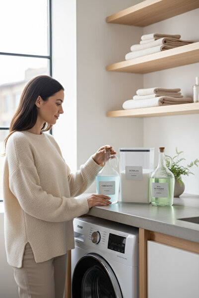 zezedesing Декоративний контейнер для зберігання 2,9 літра - (ДЕТЕРГЕНТ-РІДКИЙ ДЕТЕРГЕНТ 1,5 ЛІТРА-БАЛОНЧИК З М'ЯКШУВАЛЬНИКОМ 1,5 ЛІТРА)