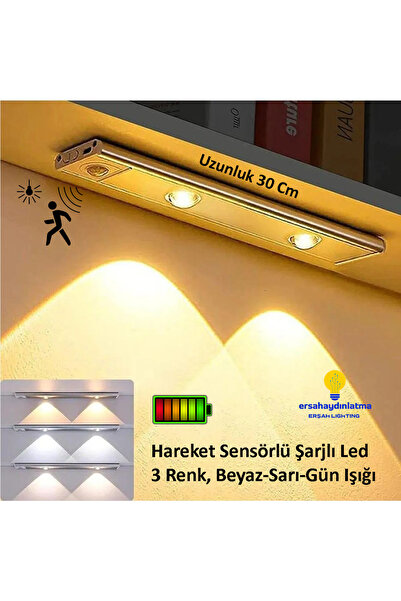 Hareket Sensörlü Şarjlı Led Lamba