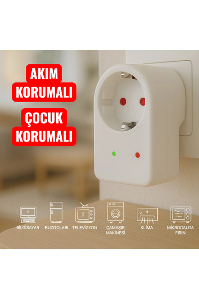 nelerbulurum TEKLİ AKIM KORUMALI VE ÇOCUK KORUMALI ISINMAYA KARŞI KORUNMA 16 AMPER-3500 WATT LED GÖSTERGELİ