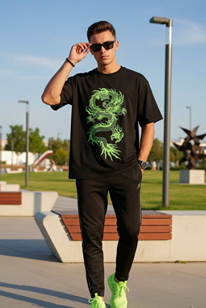 UNCİA OUTDOORS Άνετο μπλουζάκι Unisex με σχέδιο Dragon σε μεγάλο μέγεθος